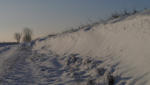 Schneewehen, Blick aus Richtung "Bude 9" zum Scheibenberg