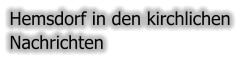 Hemsdorf in den kirchlichen Nachrichten