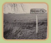 Straßenverkehrsschild an der Hemsdorfer Kreuzung um 1974