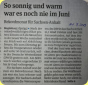Es stand in der Volksstimme: Berichte über einen weiteren trockenen und noch heißeren Sommer 2019.