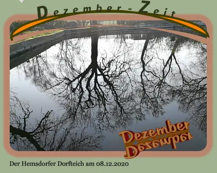 D  e  z  e  m  b  e  r   -   Z  e  i  t Dezember Dezember Der Hemsdorfer Dorfteich am 08.12.2020