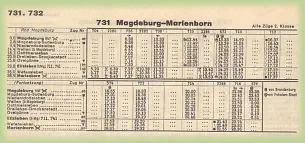 Fahrplan aus dem Jahr 1972 von Thomas Finke