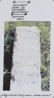 Wegweiserstein am Uhlenhoch (?) undatierte Aufnahme von Rudolf Werner